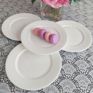 Mikasa Huntington Bone China White Salad Plates Set of 4 - 8 Inch